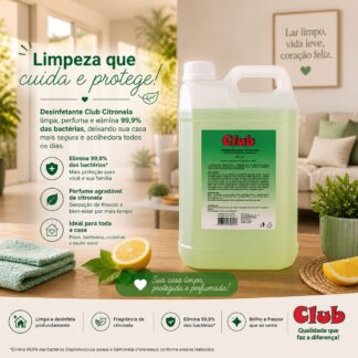 Desinfetante Club Citronela - 05 L