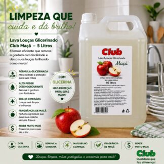 Lava Louças Glicerinado Club Maçã - 05 L